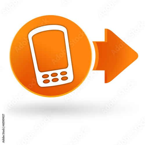 téléphone sur symbole web orange