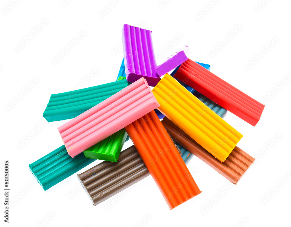 Fototapeta premium colored plasticine isolated on the white background