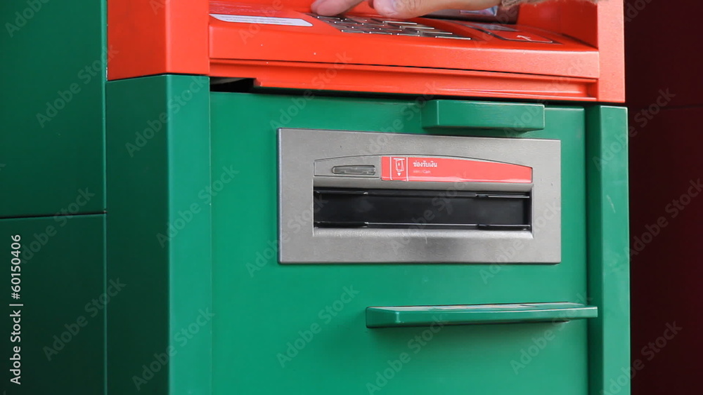Receive banknote/Press the ATM and get money from the ATM. Receive banknote/Press the ATM and get money from the ATM.