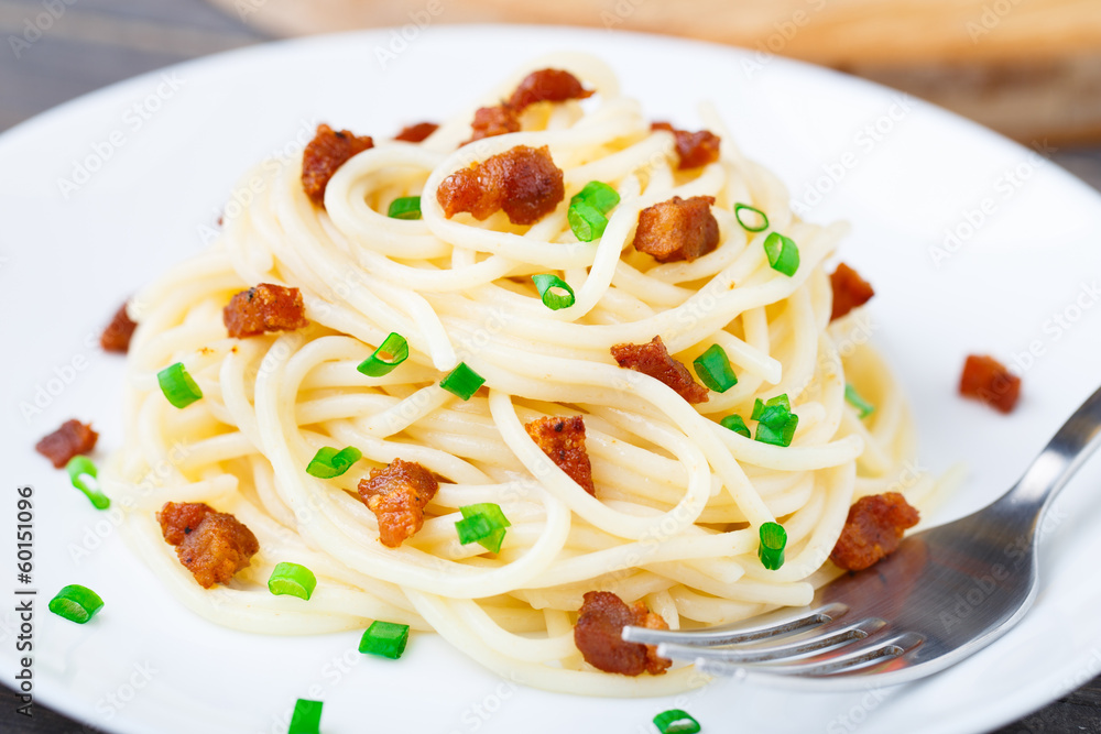 Pasta with bacon