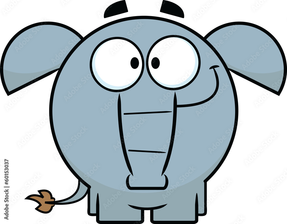 Fototapeta premium Smiling Cartoon Elephant