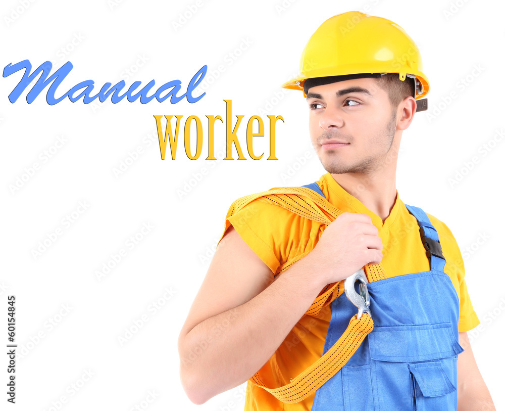 Young worker isolated on white Young worker isolated on white