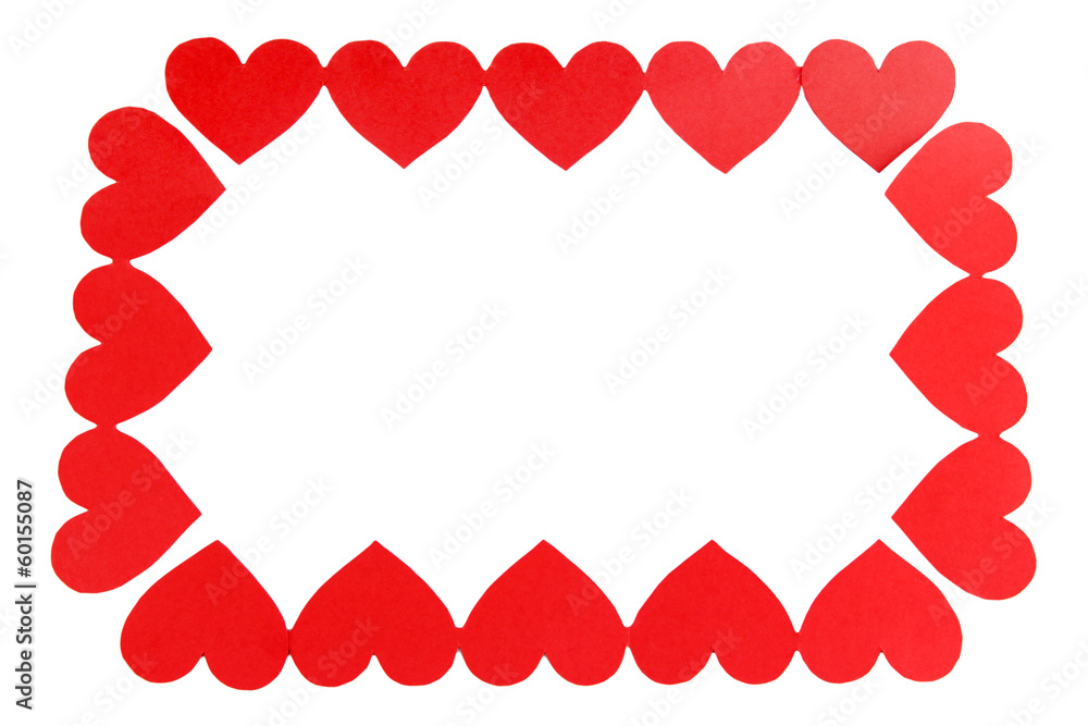 Paper hearts isolated on white Paper hearts isolated on white