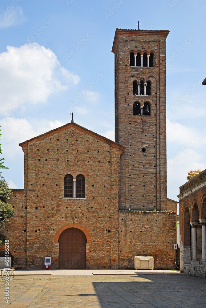 Fototapeta premium Italy Ravenna Saint Francis Basilica with the bell tower.