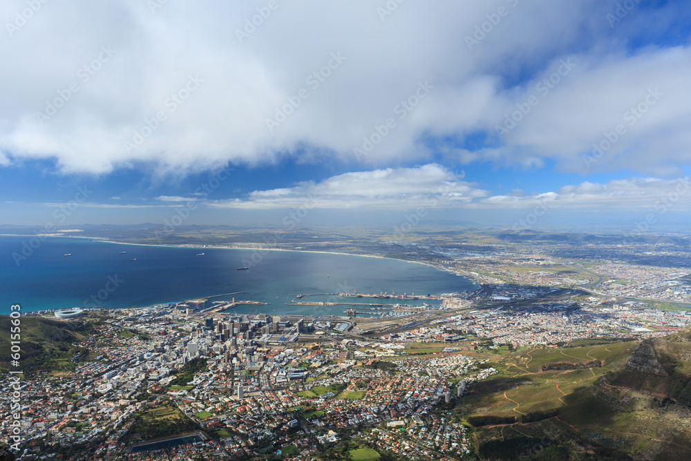 Aerial view of Cape Town from Table Mountain, South Africa. Aerial view of Cape Town from Table Mountain, South Africa.