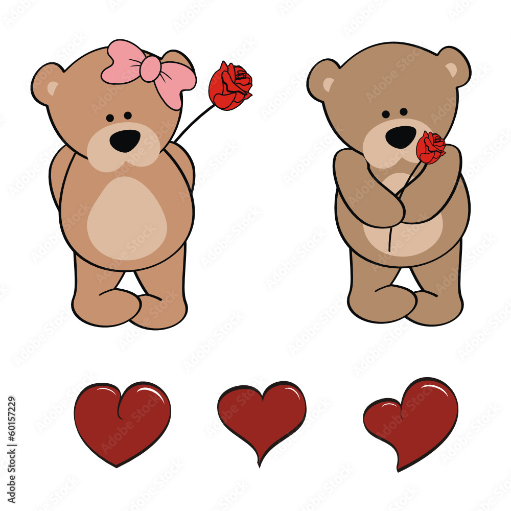 teddy bear cartoon love valentine pack in vector format teddy bear cartoon love valentine pack in vector format