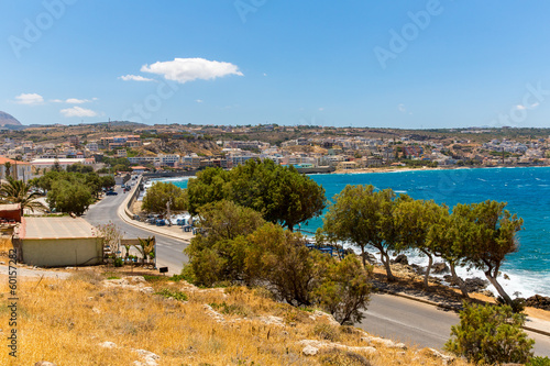 City Rethymno on beach of Island Crete  Greece