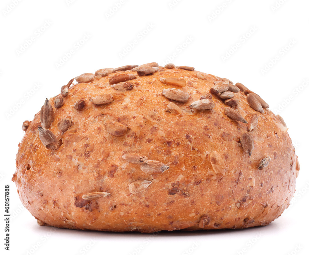 Hamburger bun or roll with sesame seeds cutout Hamburger bun or roll with sesame seeds cutout