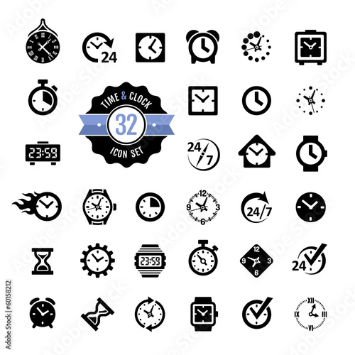 Web icon set - time, alarm, clock