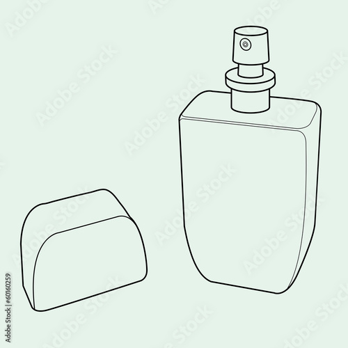 cologne spray bottle out line vector