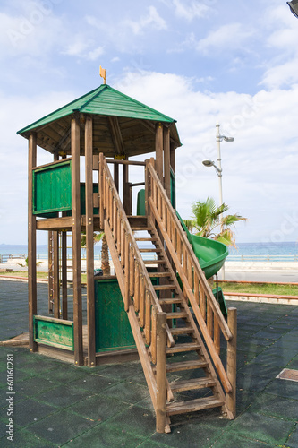 Wooden kids game structure playground urban park