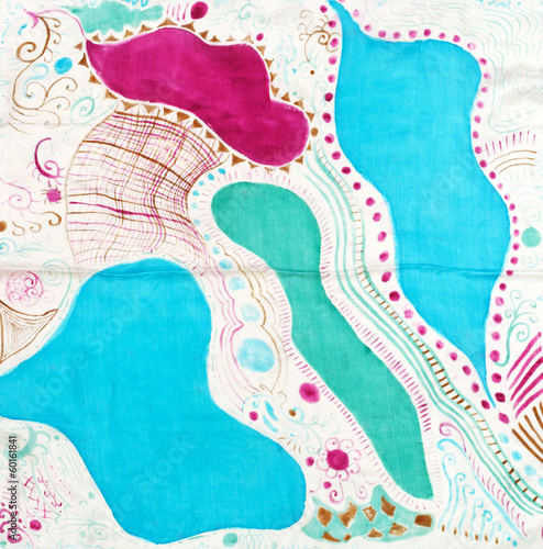 abstract pattern on handmade silk batik