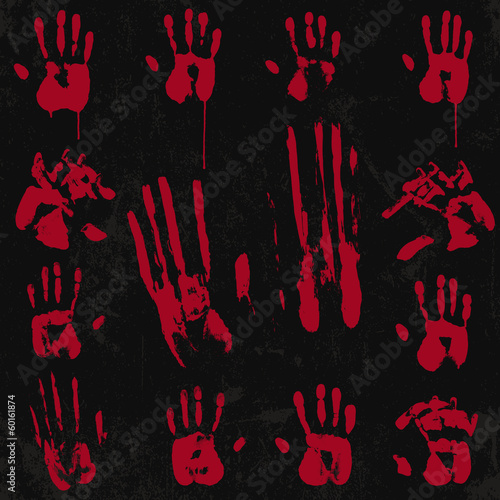 Bloody hand print set 02