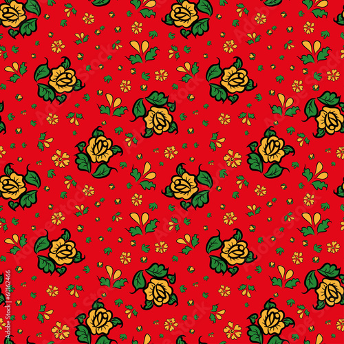 Seamless floral pattern russian style