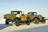 Soviet old  military cargo cars