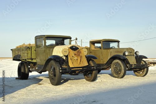 Soviet old military cargo cars