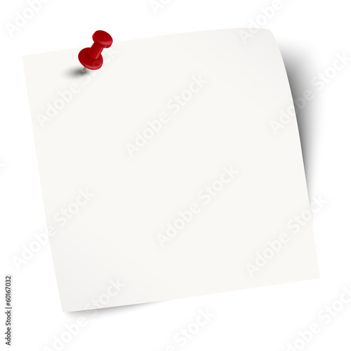 Notiz / Zettel mit Pin