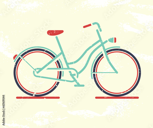 Retro bicycle. Vector illustration.