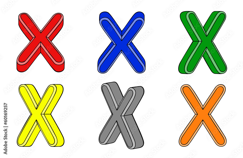 Obraz premium Six letter (X) 3d