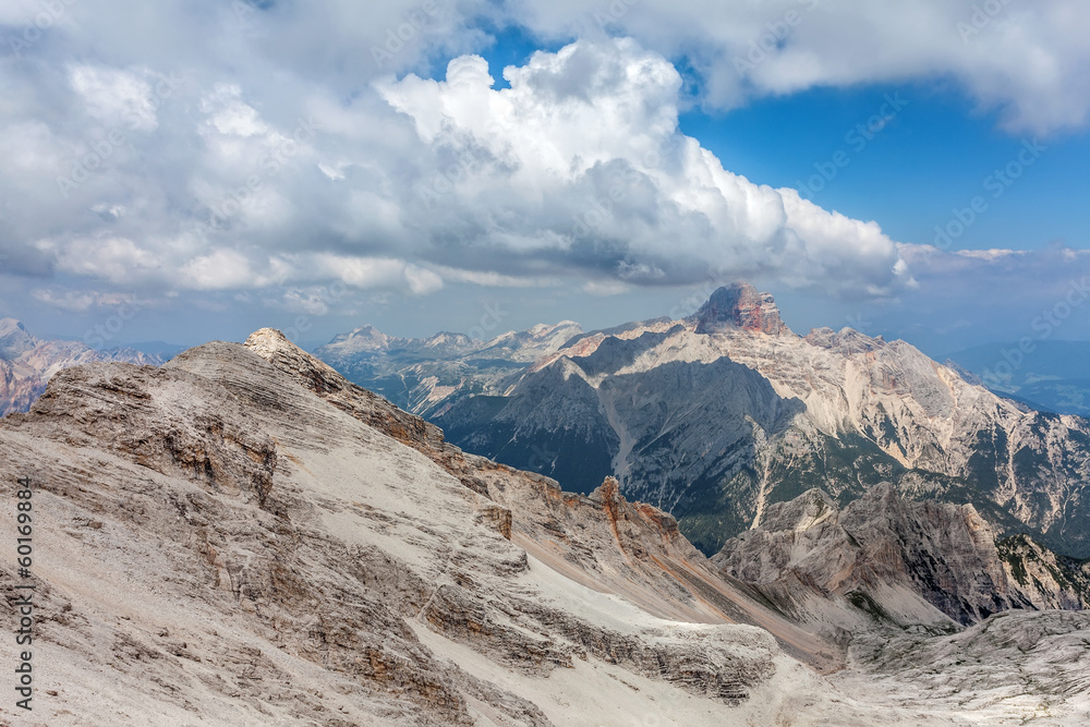Beautiful view of the Dolomites in summer