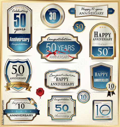 Luxury anniversary golden labels