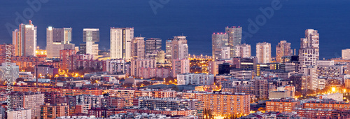 Aerial view of financial district in Barcelona at Blue Hour #60172867