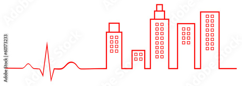 Electrocardiogram City Life Concept