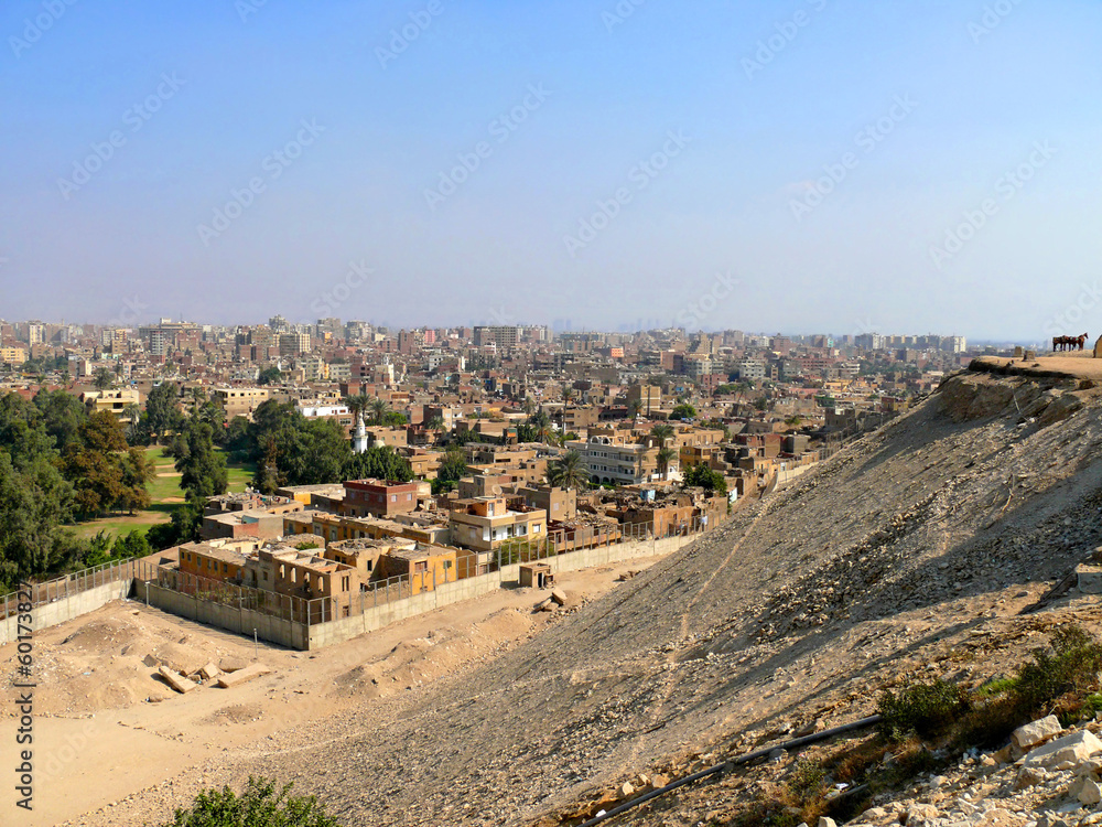 GIZA, EGYPT - 9 NOVEMBER 2008: Giza city from above.