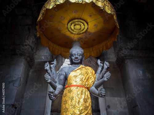 Revered Vishnu Statue at Angkor Wat, Cambodia photo