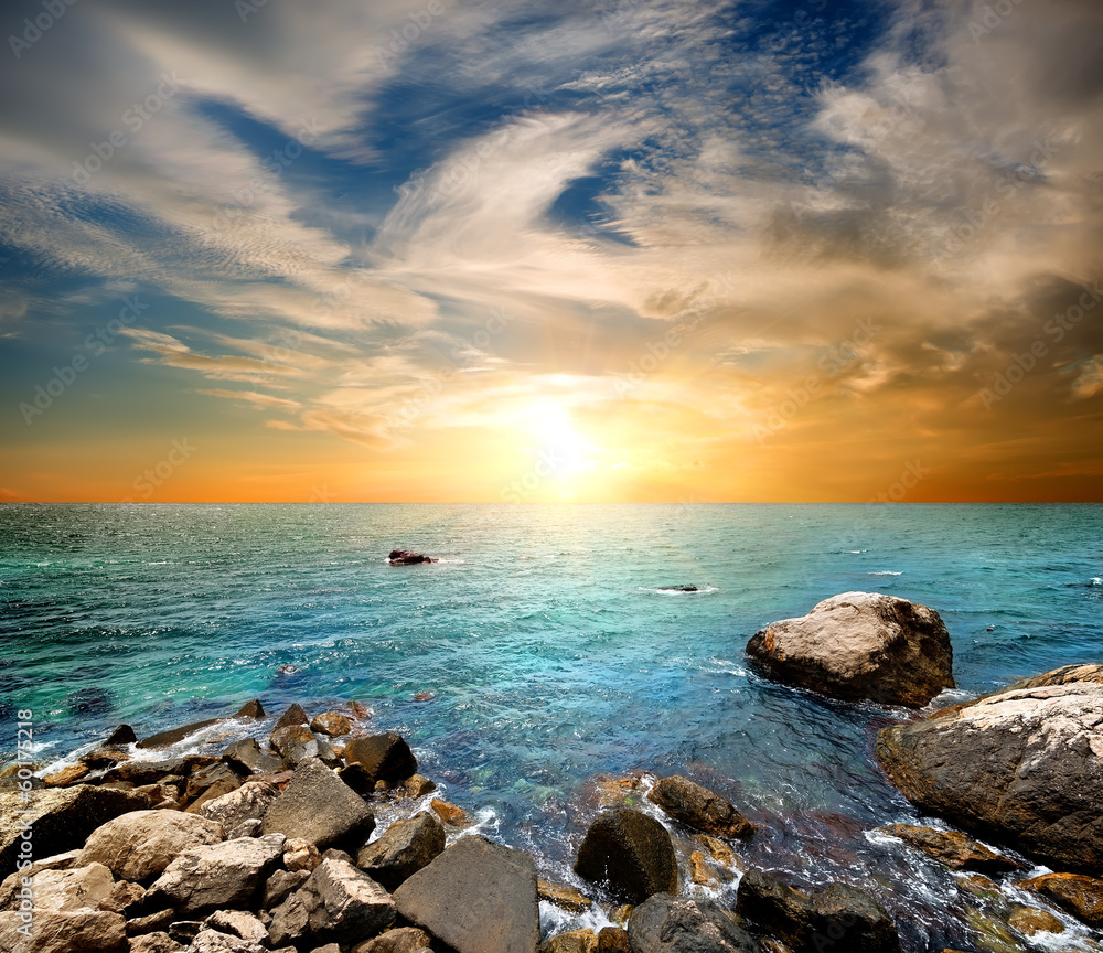 Beach at sunset