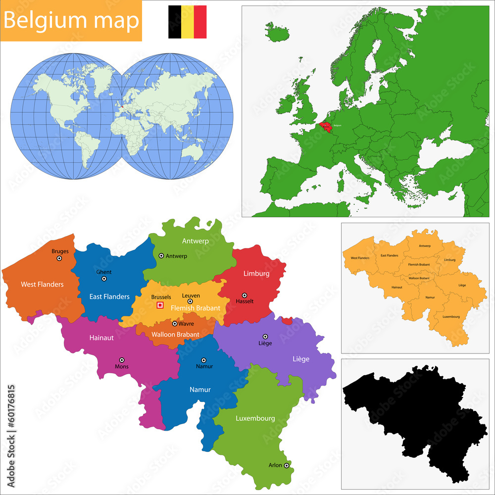 Obraz premium Belgium map