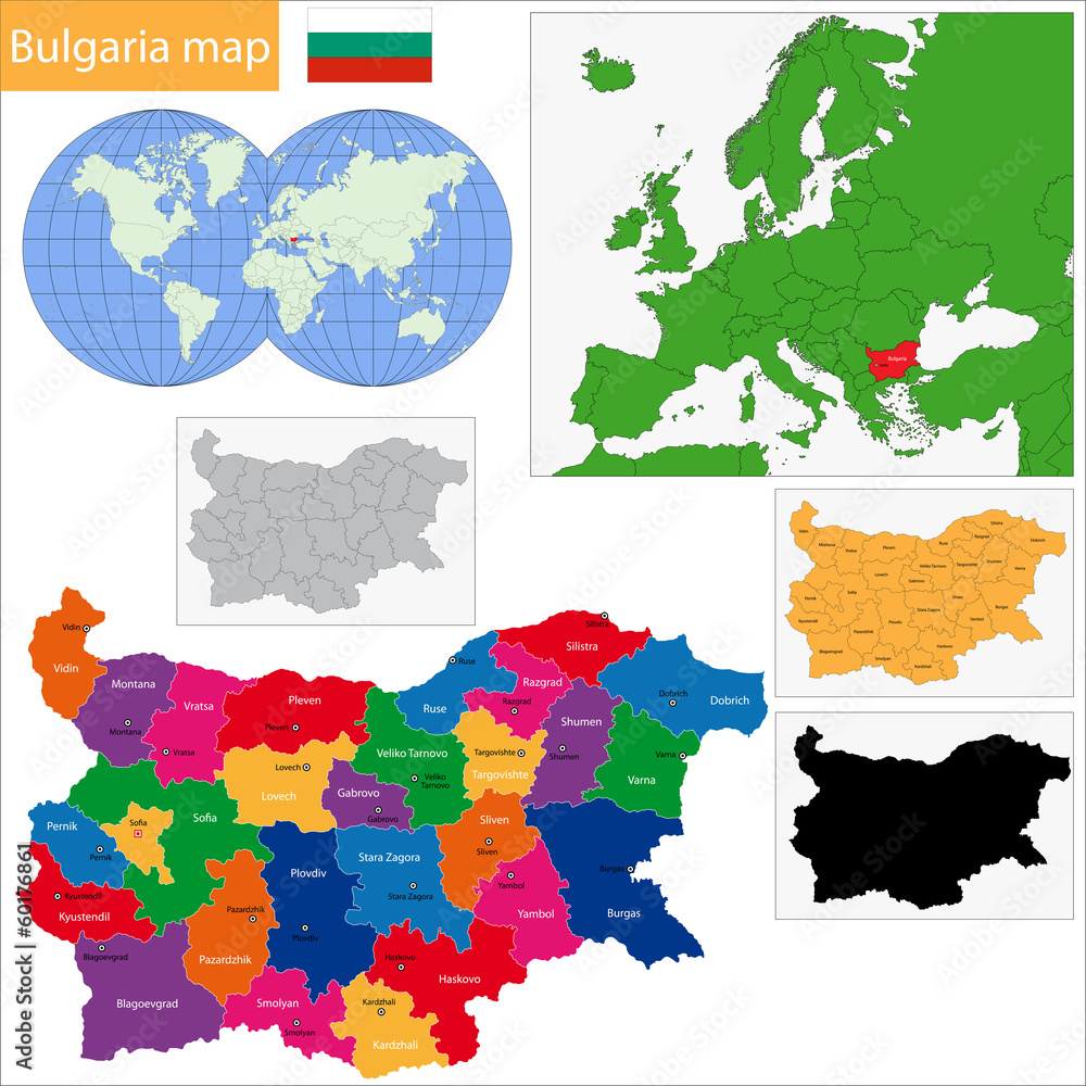 Obraz premium Bulgaria map