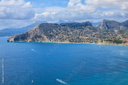 Coastline of Mediterranean Resort Calpe, Spain with Sea and Lake