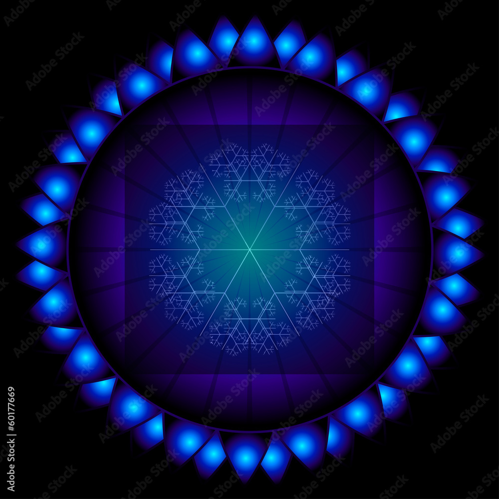Decorative snowflake on a black background Decorative snowflake on a black background