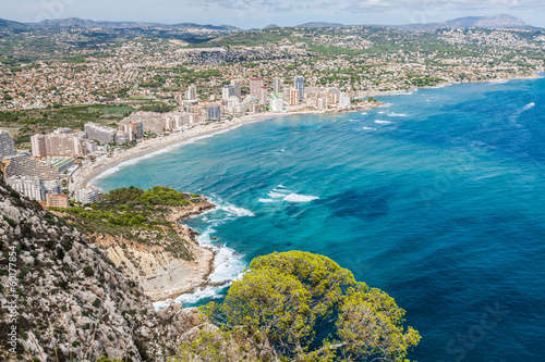 Coastline of Mediterranean Resort Calpe, Spain with Sea and Lake