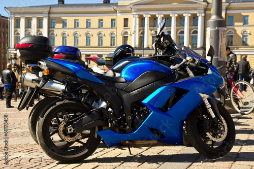 Sportbike on Senat square in Helsinki