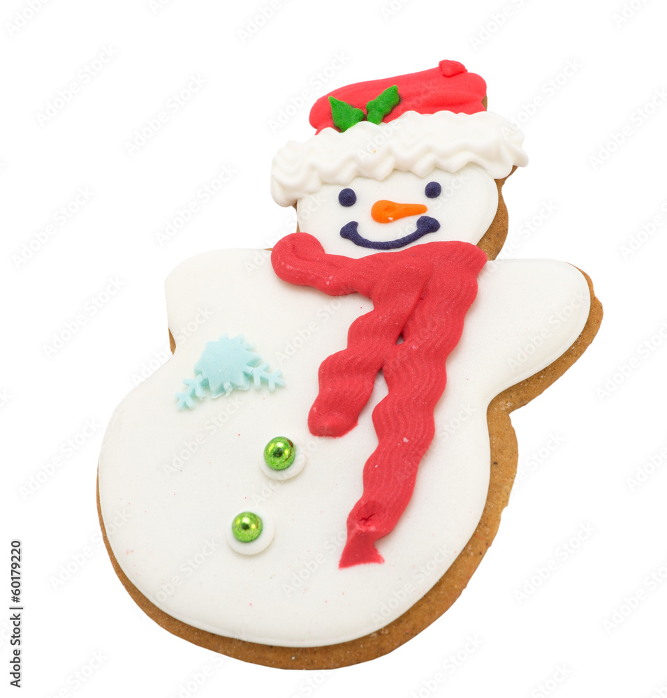 Fototapeta premium Snowman cookies isolated