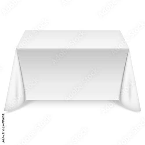 Rectangular table with white tableclose