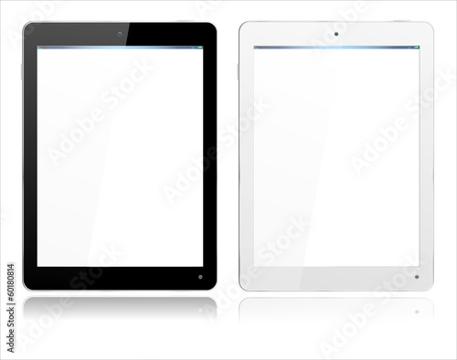 Realistic Computer Tablet in Black and White