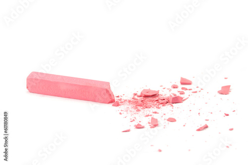Crumbled pink chalk