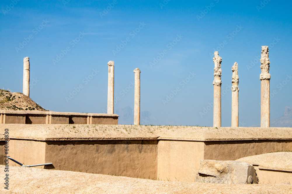 Columns in ruins of ancient Persepolis, Iran.