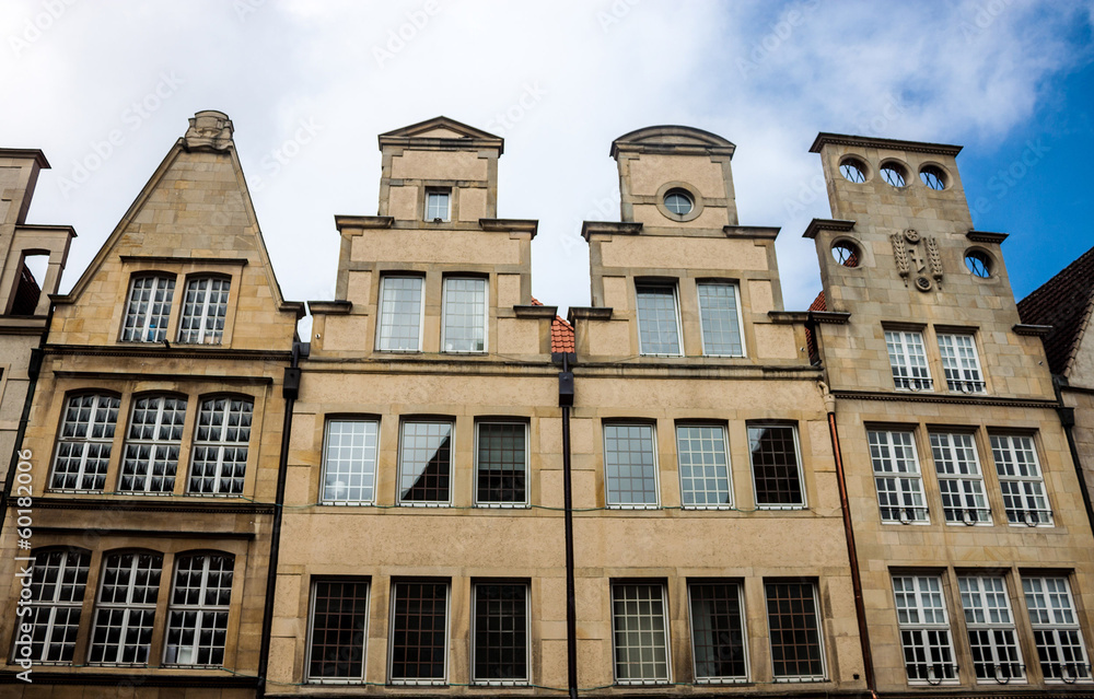 Fototapeta premium Old monumental facades in Munster, Germany.