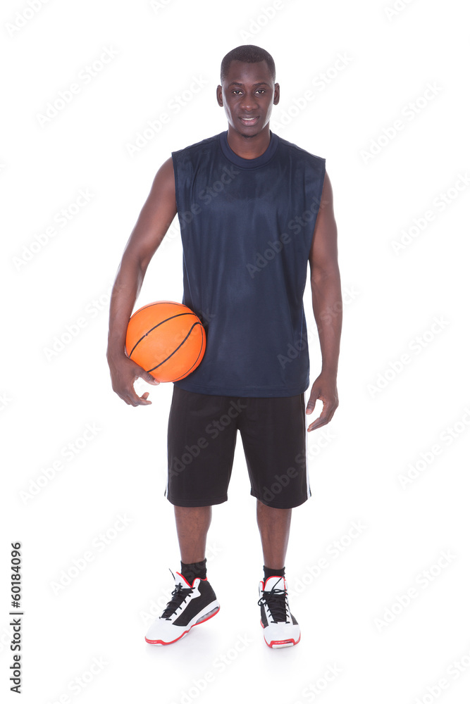 African Young Man With Basketball