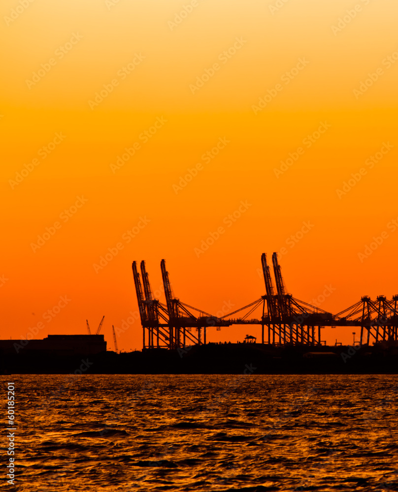 Port with Cranes