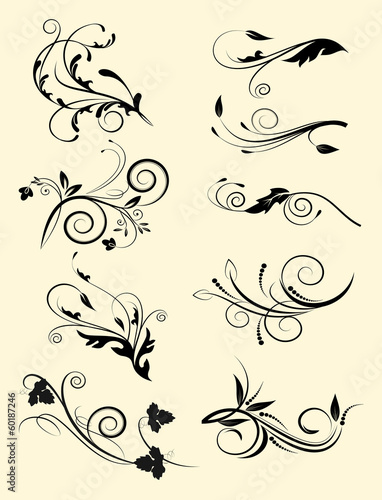 Set of decorative elements for editable and design