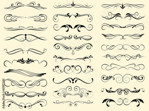 Set of decorative elements for editable and design