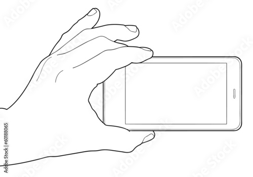 Mobile phone in the hand isolated on white