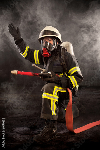 Firefighter at work