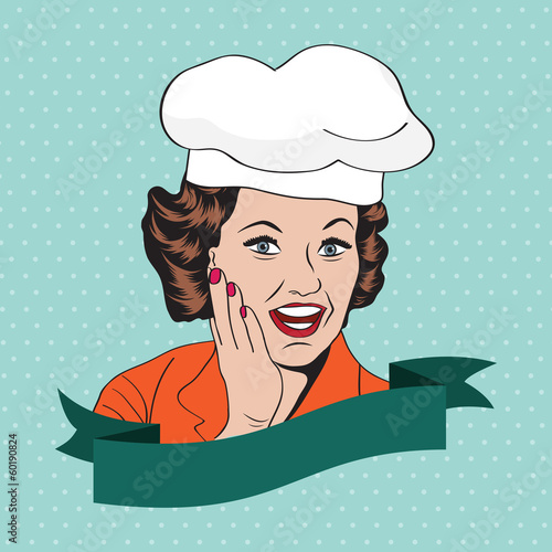 Lady Chef,  retro illustration