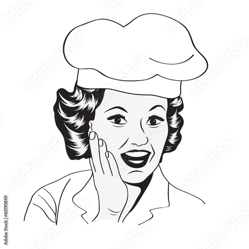 Lady Chef,  retro illustration